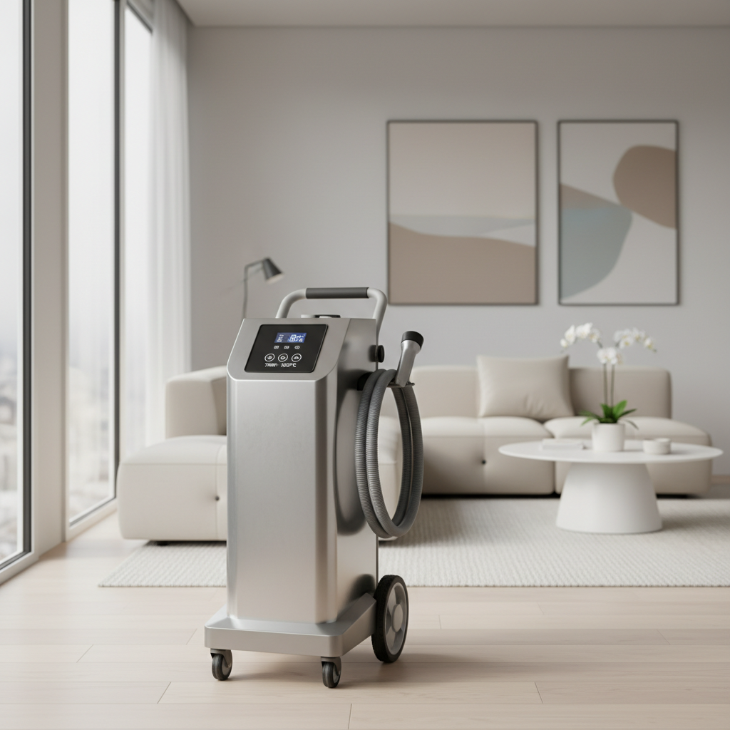 Commercial Steam Cleaner in tranquil modern interior