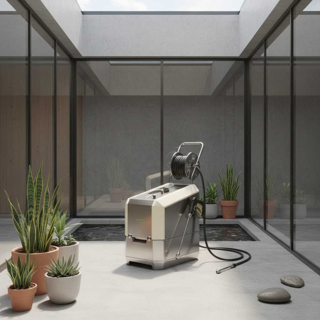Commercial Pressure Washer in tranquil modern setting