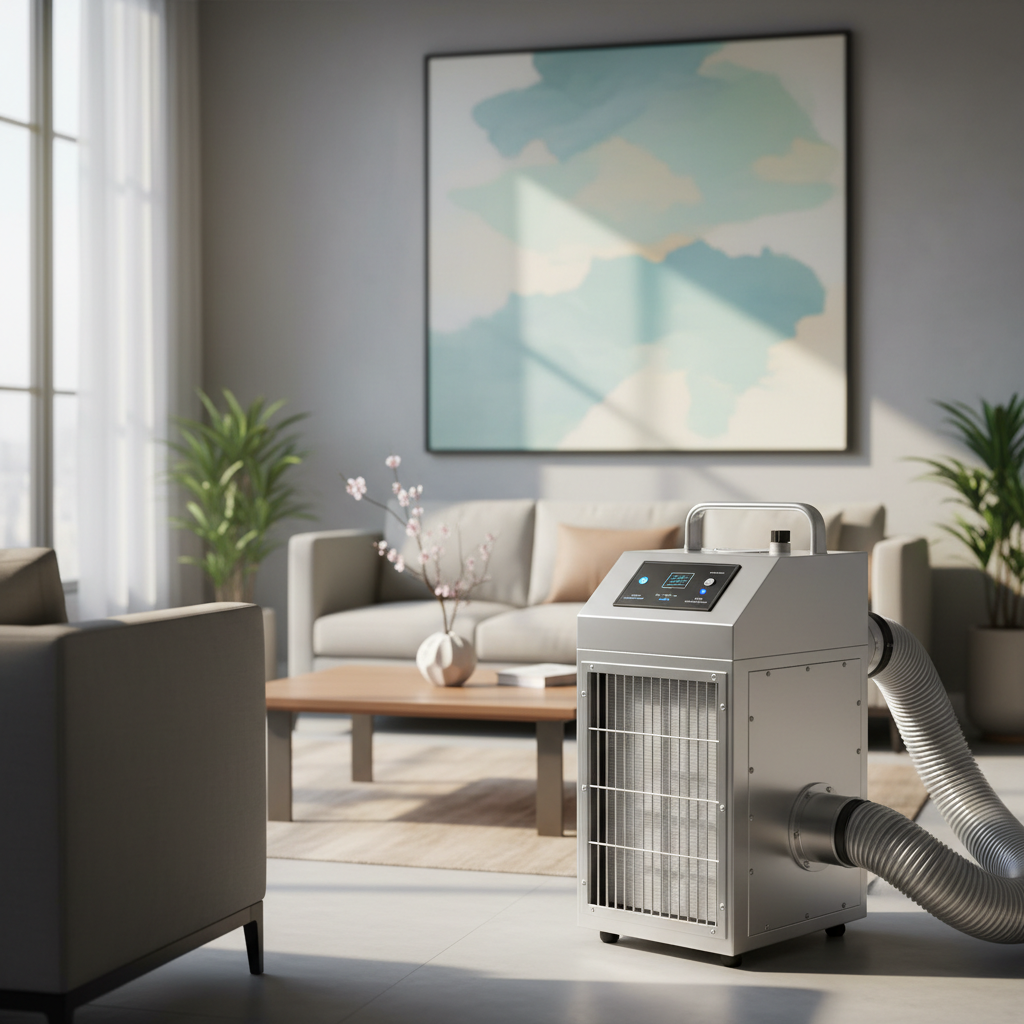 HEPA Air Scrubber in tranquil modern setting